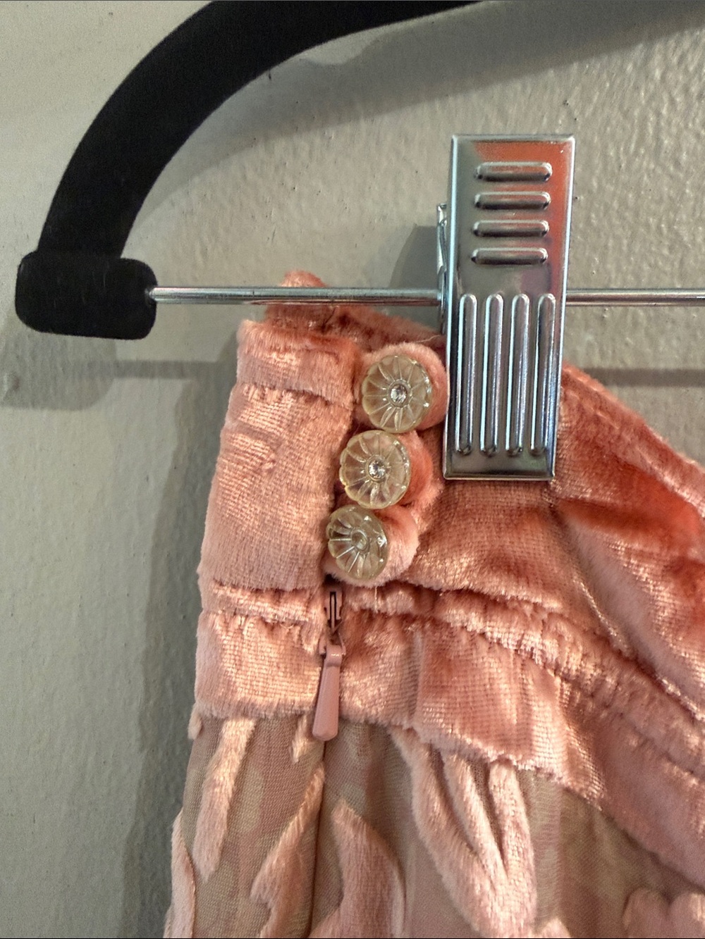 Marc Jacobs Blush Pink Floral Burnout Velvet Midi Skirt - Picture 5 of 5